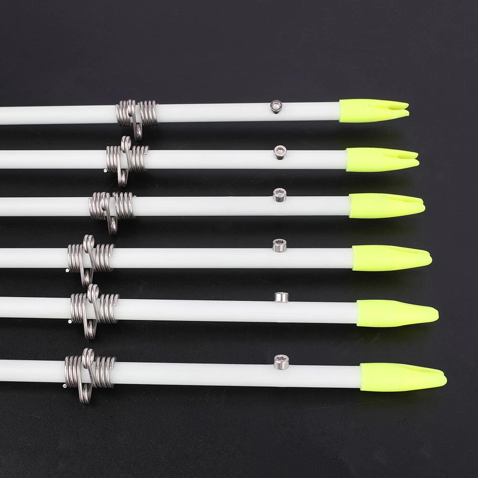 3/6/12Pcs Archery Bowfishing Arrows Solid Fiberglass Shaft Broadheads Fishing - Image 4 of 4