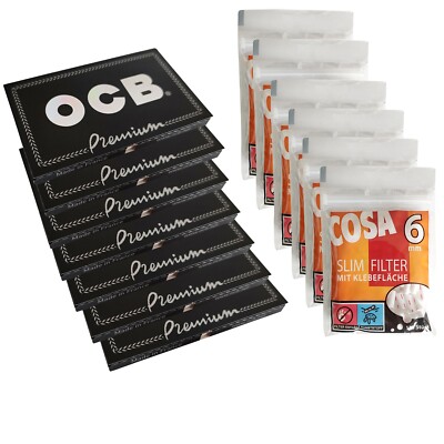 7 x OCB Schwarz Kurz No. 4 (100 Blatt) + 6 x COSA Slim Filter 6 mm (120 Filter)