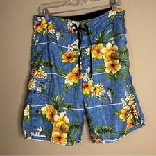 O  Neill Board Shorts Hawaiian Size 32 Floral Print Surfing Beachwear