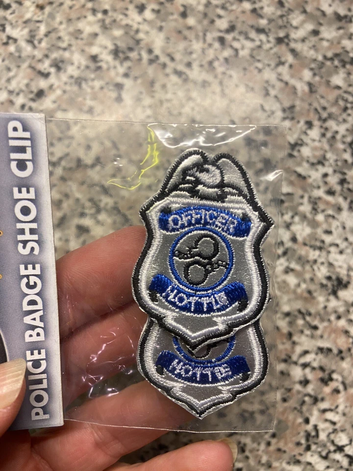 Halloween Police Badge Officer Hottie Shoe/ Pocket Clips Costume Accessory  - Image 2 of 4