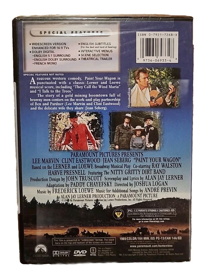 Paint Your Wagon (DVD, 2001) Clint Eastwood Brand New!!! eBay