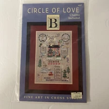 Studio B Cross Stitch Pattern CIRCLE OF LOVE w/ Charms 1997