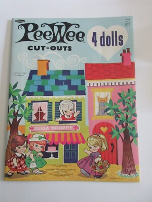 Vintage Whitman/Uneeda Doll #1965 PEE WEE paper dolls 1967 uncut/unused