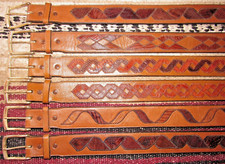 Vintage Western Tony Lama Exotic Leather Belts 6 pc Size 26 NEW