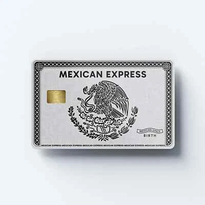 ANY CUSTOM PRODUCT Mexican Express Silver Eagle Vinyl Credit Card Sticker Debit Card Sticker - 2 Pk