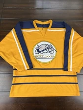 K1 Sportswear Roswell Bulldogs Euro Hockey Jersey Yellow Wright #13 Men Size XL