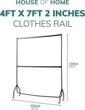 Clothes Rail Two Tier Heavy Duty Double Garment Hanging Rack Portable Wheels 