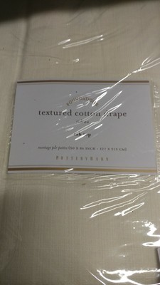 2 Pottery Barn Textured Cotton Drapes Curtains Tab Top Ivory 48 84