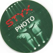 Styx Backstage Pass 1983 Green Cloth Photo Pass Variant
