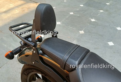 Fit For Royal Enfield Super Meteor 650 "Rear Luggage Rack With Backrest, Black" - Picture 14 of 15
