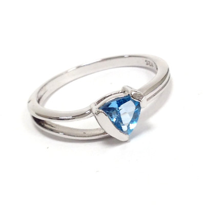 Personalized December Birthstone Ring – Sterling Silver Blue Topaz Heart Ring, Sizes 4-16 - View #5