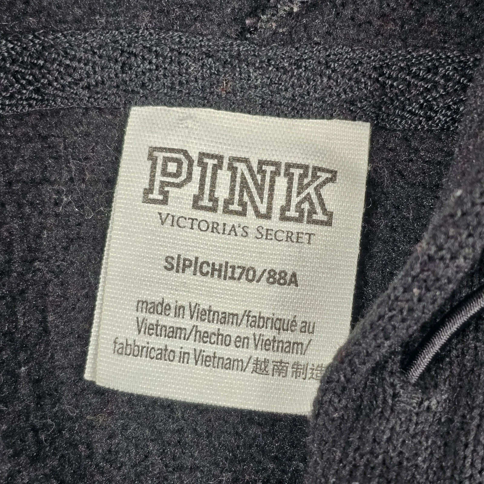 UNDERCOVER Felpa con cappuccio ROSA Victoria's Secret nera manica lunga taglia S