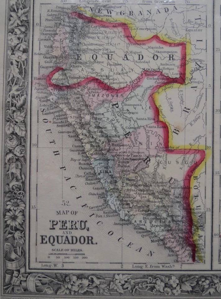 1860 AUGUSTUS MITCHELL MAP of NEW GRENADA VENEZUELA GUIANA PERU EQUADOR ARGENTIN - Image 3 of 4