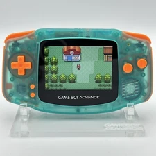Nintendo Game Boy Advance GBA iPS V2 Backlight Backlit LCD Console Teal & Orange