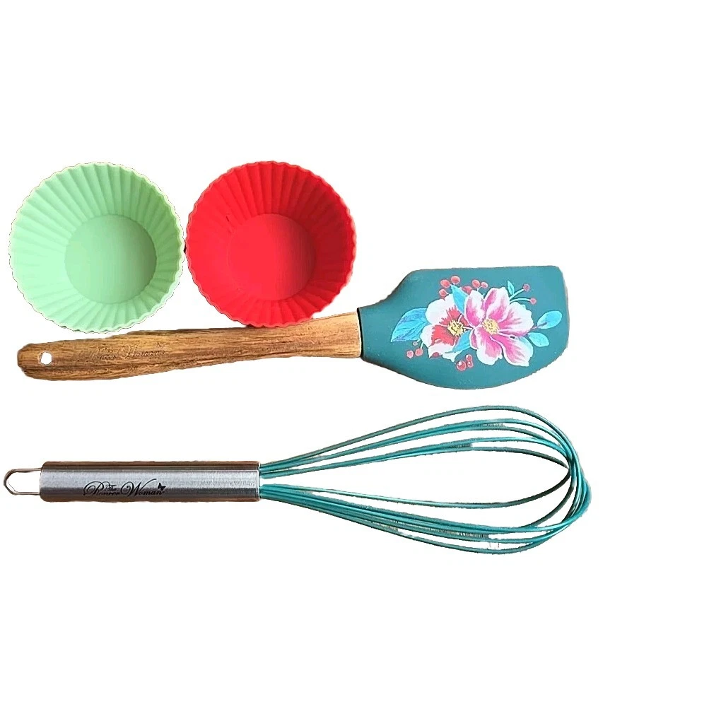 Pioneer Woman ~ 10-Piece ~ Utensil Set ~ 1-Whisk ~ 1-Spatula ~ 8-Cupcake Liners