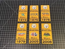 3 Tamaños - Calcomanías Banner Campeones del Super Bowl de los Pittsburgh Steelers Hombre Cueva