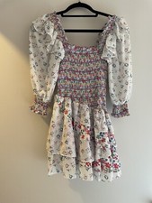 Loveshackfancy Golden Tiered Asymmetrical Ruffles Dupe