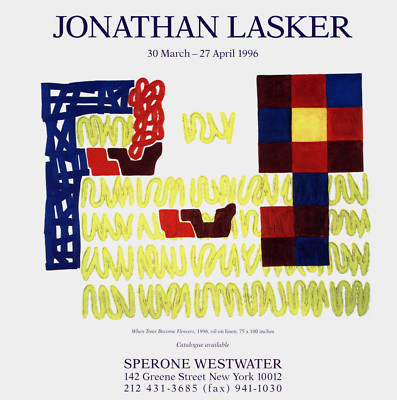 1996 JONATHAN LASKER WHEN TREES BECOME FLOWERS SPERONE WESTWATER NYC PRINT AD