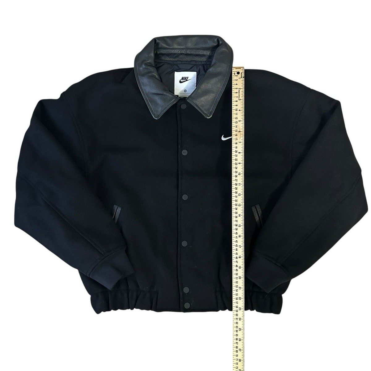 Nike Sportswear Wool Varsity Jacket Men's Size Small Black FZ1168