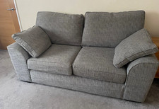 NEXT Grey Fabric 2-Seater Sofa with Cushions 192cm L x 95cm H x 102cm D