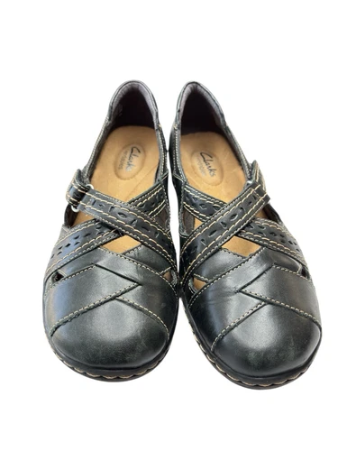 Mocassino Clarks Ashland Spin Q slip on Mary Jane scarpa comoda da donna taglia 7 5 nero