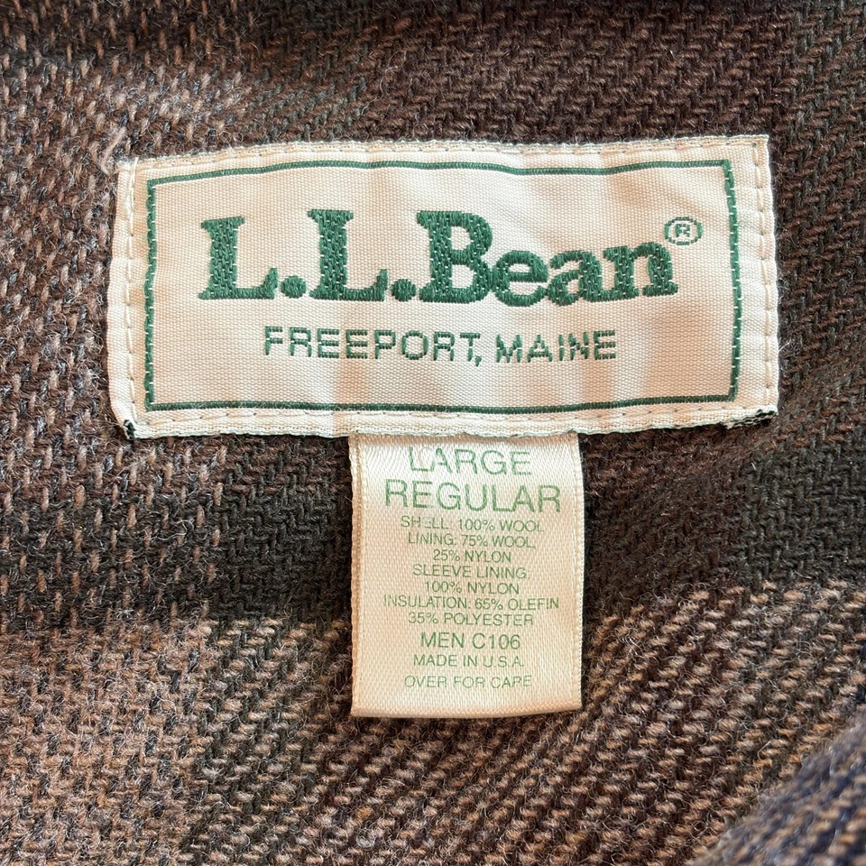 Vintage L.L.Bean Wool Duffle Toggle Hooded Coat Mens Large Brown Made USA C106 - Image 2 of 4