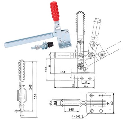 Vertikale Toggle Clamp QuickRelease GH101D15 Verlängerte Befestigungsbefest AK