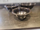 PYREX Nesting Mixing Bowls Clear Bottom Black Set of 3 - 325 323 322 Vintage