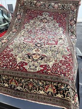 Auth: 1910 Isfahaan Village Rug Antique Botanical Beauty organic 4x7 NR