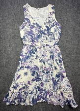 Lucky Brand Dress Womens Medium Multicolor Floral Wrap Ruffle Hem Mini Boho