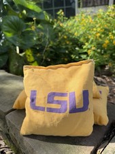 Victory Tailgate LSU Cornhole Bags Set of 4 Yellow Purple 6"x6" ACA Regulation