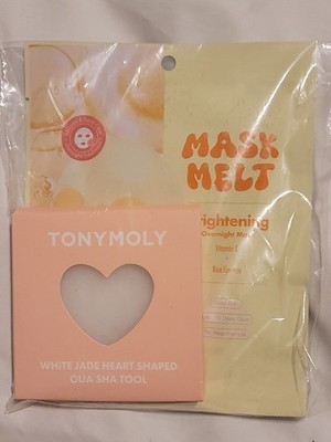 TONYMOLY Mask Melt Vitamin C + Rice Overnight Hydrogel Mask Jade Heart Guasha
