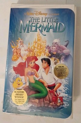 Sealed Banned Cover Art - The Little Mermaid Black Diamond VHS 1989 Collectible