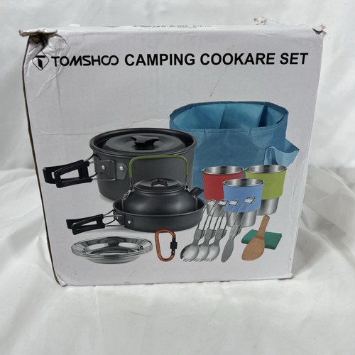 TOMSHOO 20pcs Outdoor Camping Cookware Set Stainless Steel Tableware X1 - Picture 2 of 5