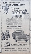1961 newspaper ad for Rambler - American Deluxe Sedan, Planty of Room for 6 foot