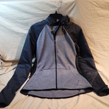 Nike Dri-fit Womens Zip Up Running Jacket With Hood Medium Black/ Gray