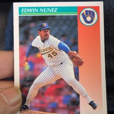 Score 1992 Edwin Nunez Milwaukee Brewers Baseball Card #676 Base Set