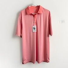NWT Graham Luxe Hamill Golf Performance Polo Short Sleeve Shirt Salmon Pink XL