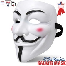 V for Vendetta Mask Anonymous Fawkes Guy Halloween Hacker Premium Costume Mask
