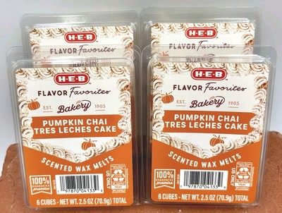 New Lot Of 4 HEB Flavor Favorites Bakery Pumpkin Chai Tres Leches Cake Wax Melts