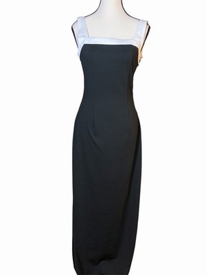 Peppermayo Ebonnie Gown Column Dress Maxi Black Square Neck Women s Size 4