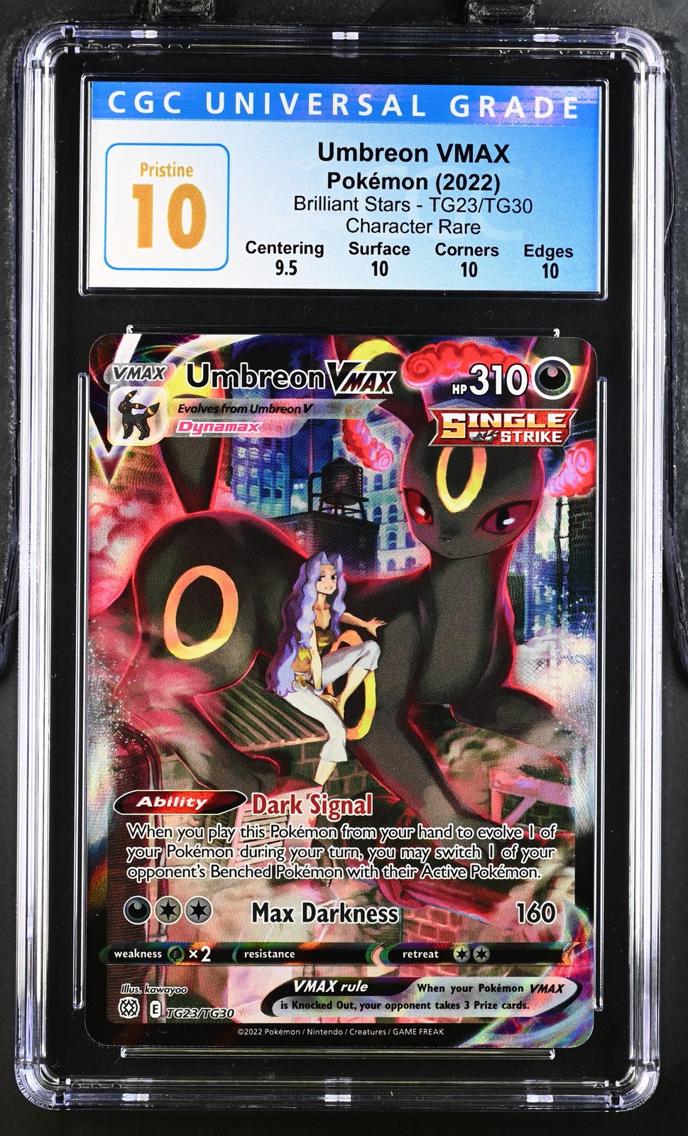 CGC 10 PRISTINE Umbreon VMAX TG23 Brilliant Stars Trainer Gallery Pokemon Card