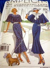 Vintage 1930s Style EVENING DRESS Simplicity Retro Sewing Pattern 6-12 Uncut