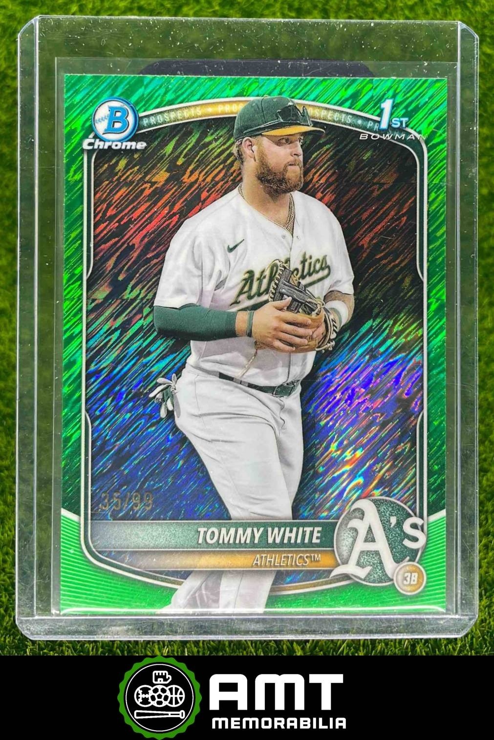 Tommy White 2025 Bowman Chrome 35/99 Prospects Green Shimmer Athletics #BCP-251
