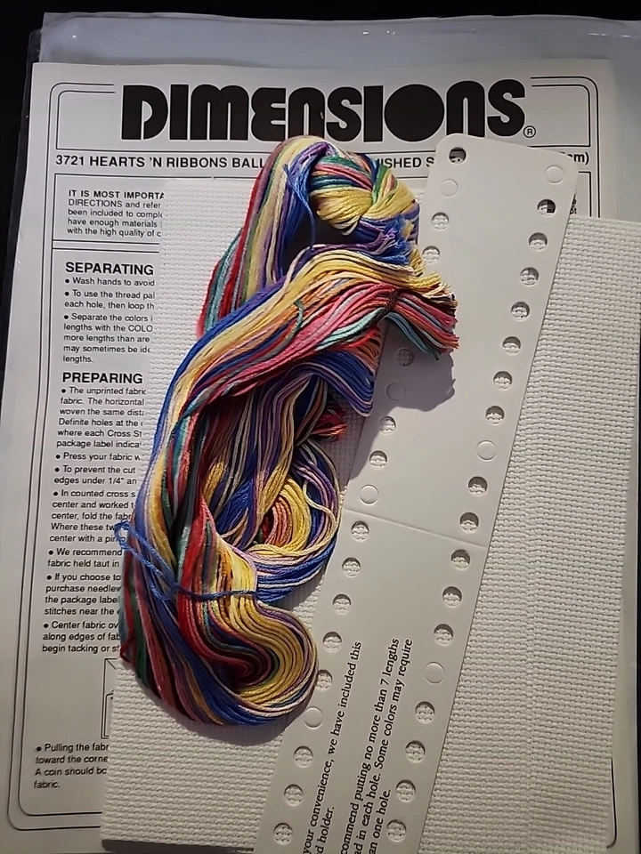 Kit de punto de cruz contado osos de peluche globo #3721 corazones y cintas NUEVO Foto 2 de 4