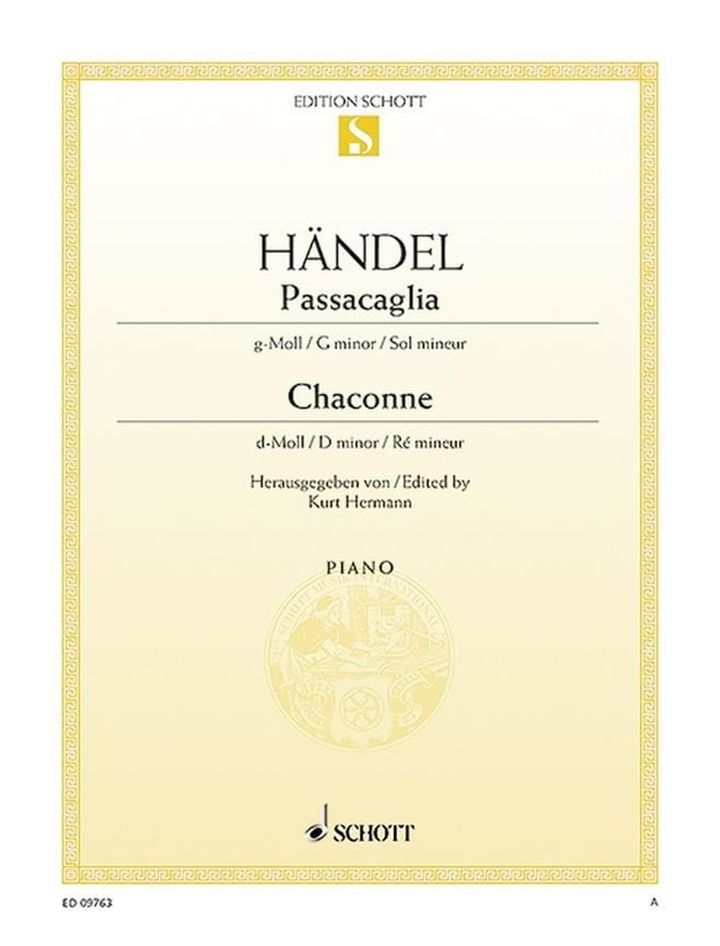 Passacaglia G minor / Chaconne D minor piano (intermediate) Handel Schott Music - Image 2
