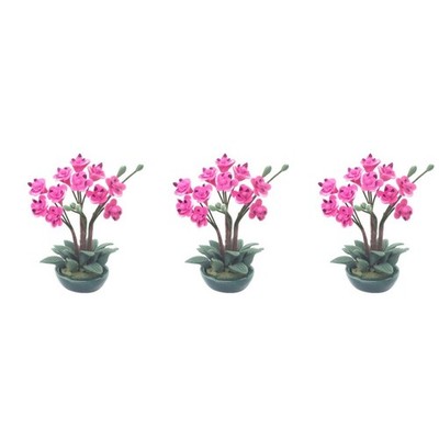  3 Pieces Mini Blumen Miniaturen Puppenhaus Zubehör -Hausdekoration