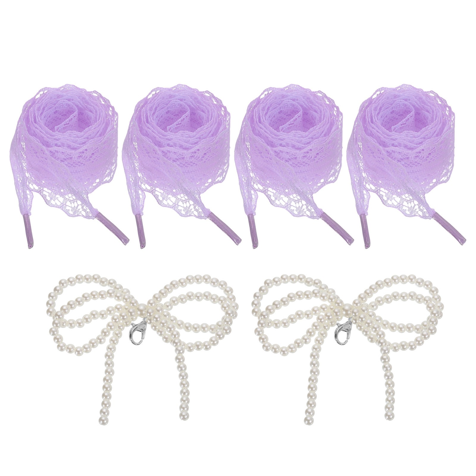 APL 2 Paia Lacci Piatti per Scarpe 2.6CM Larghezza 160CM Lunghezza Lacci per Scarpe in Pizzo Viola