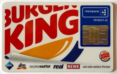 Payback-Karte BURGER KING, Einzelkarte (Nr. 1)   ungebraucht