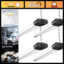 4-Pack 4FT LED Shop Lights, 6500K Brightness, 40W Linkable Garage Lighting